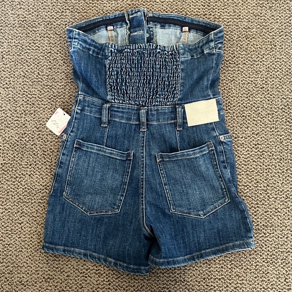 NWT free  people strapless jean romper - Picture 2 of 7